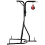 VEVOR 2 in 1 Punching Bag Stand, Steel Heavy Duty Workout Equipment, Adjustable Height Boxing Punching Bag and Speed Bag Stand, 