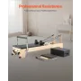 Pilates Reformer Machine, Wooden Pilates Workout Equipment for Home Gym Studio Use, Pilates Bed with Dual Resistance- Spring & C