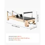 Pilates Reformer Machine, Wooden Pilates Workout Equipment for Home Gym Studio Use, Pilates Bed with Dual Resistance- Spring & C