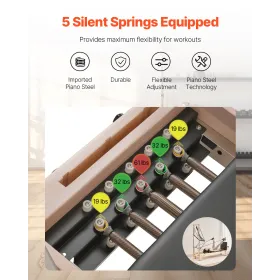 VEVOR Pilates Reformer, Pilates Træmaskine til Home Gym Studio, Styrketræning træningsudstyr med dobbelt modstand, Re