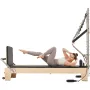 Pilates Reformer, Wooden Pilates Machine for Home Gym Studio, Strength Training Workout Equipment with Dual Resistance, Reformer