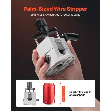 VEVOR Manual Wire Stripper Stripping Machine 1,5-25 mm (0.06-1 in) Hand or Drill Powered