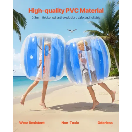 VEVOR Oppustelige Bumper Balls 2-Pack, 3FT/0,9M Body Sumo Ball, Slidstærk tyk PVC Human Hamster Boble Knocker til Outdoor Team G
