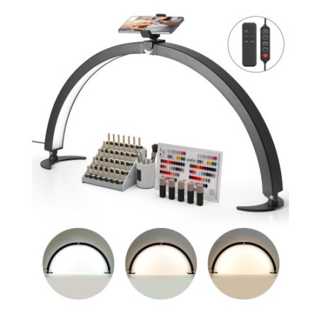 Esk Light 40 W Half Moon Desk Lamp med telefonholder justerbar lysstyrke