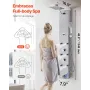 VEVOR Shower Panel Tower System with Rainfall Shower Head, LED, 49 in Brushed Stainless Steel Shower Column, 4-Function Faucet, 