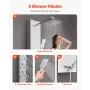 VEVOR Shower Panel Tower System with Rainfall Shower Head, LED, 49 in Brushed Stainless Steel Shower Column, 4-Function Faucet, 