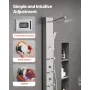 Shower Panel Tower System with Rainfall Shower Head, LED, 49 in Brushed Stainless Steel Shower Column, 4-Function Faucet, Wall-M