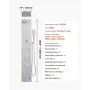 Shower Panel Tower System with Rainfall Shower Head, LED, 49 in Brushed Stainless Steel Shower Column, 4-Function Faucet, Wall-M