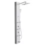 Shower Panel Tower System with Rainfall Shower Head, LED, 49 in Brushed Stainless Steel Shower Column, 4-Function Faucet, Wall-M