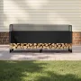 2.4m Outdoor Firewood Rack with Cover, 244 cm x 36 cm x 117 cm, Heavy Duty Firewood Holder & 600D Oxford Waterproof Cover for Fi