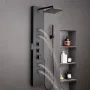 Shower Panel Tower System with Rainfall Shower Head, 49 in Brushed Stainless Steel Shower Column, 4-Function Faucet, Wall-Mount 