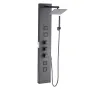 Shower Panel Tower System with Rainfall Shower Head, 49 in Brushed Stainless Steel Shower Column, 4-Function Faucet, Wall-Mount 