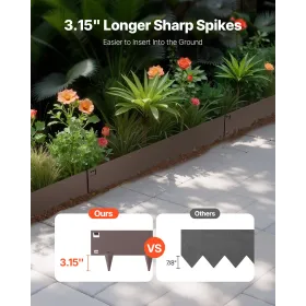 Steel Landscape Edging, 5 Packs 39 x 4 in Rust-Resistant Metal Landscape Edging, Bendable Garden Edging Border, Heavy Duty Lawn 