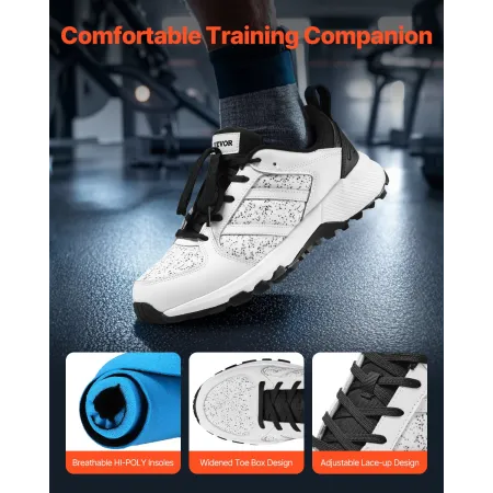 Cross Training Shoes, M Width Sneakers UK Størrelse 7, Wide Toe