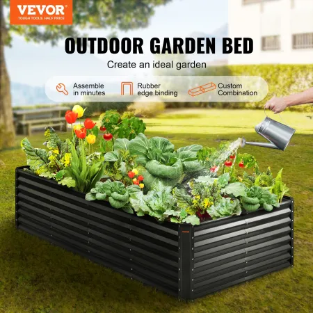 Højbed, 234 x 112 x 61 cm galvaniseret metalplantekasse