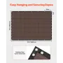 90% Sun Shade Cloth, 10 x 12 ft Pergola Shade Cover with Stainless Steel Grommets, Sun Shades Canopy Privacy Screen with 140 GSM