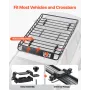 VEVOR Roof Rack Basket, 51 x 36 x 4.1 in, Universal Rooftop Cargo Carrier with 1120 x 870 x 260 mm Cargo Bag, Net, Ratchet Strap