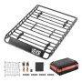 VEVOR Roof Rack Basket, 51 x 36 x 4.1 in, Universal Rooftop Cargo Carrier with 1120 x 870 x 260 mm Cargo Bag, Net, Ratchet Strap