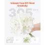 VEVOR Artificial Flowers, 305 pcs Real Looking White Silk Fake Hydrangea Bulk, White Faux Bridal Shower with Stems for DIY Weddi