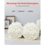 VEVOR kunstige blomster, 105 stk. Ægte udseende hvid silke falsk hortensia Bulk, hvid imiteret brudebruser med stilke til DIY