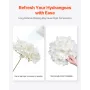 VEVOR Artificial Flowers, 105 pcs Real Looking White Silk Fake Hydrangea Bulk, White Faux Bridal Shower with Stems for DIY Weddi