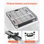 VEVOR Roof Rack Cargo Carrier, 43 x 50 x 4.1 in, Universal Rooftop Cargo Basket, Car Top Luggage Holder with 150 lbs Max Load Ca