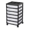 ook Rolling Storage Cart 6-Tier Large Capacity with 6 Clear Cases Black