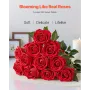 VEVOR Artificial Flowers, 500 pcs Real Looking Red Foam Fake Roses Bulk, Faux Red Bridal Shower with Stems for DIY Wedding Bouqu