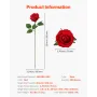 VEVOR Artificial Flowers, 500 pcs Real Looking Red Foam Fake Roses Bulk, Faux Red Bridal Shower with Stems for DIY Wedding Bouqu