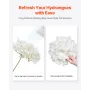 VEVOR kunstige blomster, 205 stk ægte udseende hvid silke falsk hortensia Bulk, hvid imiteret brudebruser med stilke til DIY