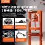 Hydraulisk butik Press 6 ton med presseplader H-Frame Benchtop