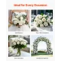 VEVOR Artificial Flowers, 120 pcs Real Looking White Foam Fake Roses Bulk, White Faux Bridal Shower with Stems for DIY Wedding B