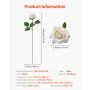 Artificial Flowers, 120 pcs Real Looking White Foam Fake Roses Bulk, White Faux Bridal Shower with Stems for DIY Wedding Bouquet