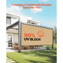 90% Sun Shade Cloth, 12 x 20 ft Pergola Shade Cover with Stainless Steel Grommets, Sun Shades Canopy Privacy Screen with 160 GSM