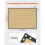 90% solskærmsklud, 12 x 20 fod pergola-skærmbetræk med tyller