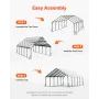 VEVOR Heavy Duty metal carport, 5,8 x 7,45 x 3,77 m udendørs carport med robust ramme og tag, bilgarage skærm med aftagelig Si