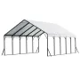 Heavy Duty Metal Carport, 5.8 x 7.45 x 3.77 m Outdoor Carport with Sturdy Frame & Roof, Car Garage Shade with Removable Sidewall