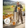 Electric Honey Extractor, 3 Frame Honey Spinner with Transparent Lid, 140W Stainless Steel Honeycomb Drum Spinner, Height Adjust