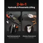 Motorcycle Lift, 1500lbs Weight Capacity, Hydraulic & Pneumatic Motorcycle Jack, 4.1-15 in Height Range, Heavy Duty Bike Repair 