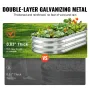 Raised Garden Bed, 48.2 x 24.6 x 11 inch Galvanized Metal Planter Box, Outdoor Planting Boxes with Open Base, for Growing Flower
