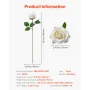 Artificial Flowers, 60 pcs Real Looking White Foam Fake Roses Bulk, White Faux Bridal Shower with Stems for DIY Wedding Bouquets