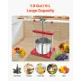 1.6 Gal/6L Fruit Wine Press, 2 Stainless Steel Barrels, Manual Juice Maker, Cider Apple Grape Tincture Honey Olive Oil Making Pr