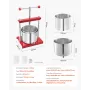 1,6 Gal/6L frugtvinpresse, 2 tønder i rustfrit stål, manuel
