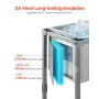 Rolling Ice Chest Cooler Cart, 22"L x 16"W x 38"H (553 x 405 x 970 mm) Stainless Steel Cooling Bin on Wheels, 31L Outdoor Stand 