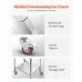 Rolling Ice Chest Cooler Cart, 22"L x 16"W x 38"H (553 x 405 x 970 mm) Stainless Steel Cooling Bin on Wheels, 31L Outdoor Stand 