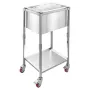 Rolling Ice Chest Cooler Cart, 22"L x 16"W x 38"H (553 x 405 x 970 mm) Stainless Steel Cooling Bin on Wheels, 31L Outdoor Stand 