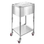 VEVOR Rolling Ice Chest Cooler Cart, 22"L x 16"W x 38"H (553 x 405 x 970 mm) Stainless Steel Cooling Bin on Wheels, 31L Outdoor 