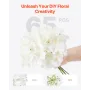 VEVOR kunstige blomster, 65 stk. Ægte udseende hvid silke falsk hortensia Bulk, hvid imiteret brudebruser med stilke til DIY