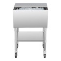 Commercial Ice Bin 61.6 L Ice Chest on Wheels with Bottom Storage Tray