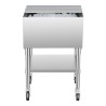 Commercial Ice Bin 61.6 L Ice Chest on Wheels with Bottom Storage Tray